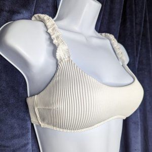 Hollister Swim Ribbed Bathing Suit Top, White, Size Small